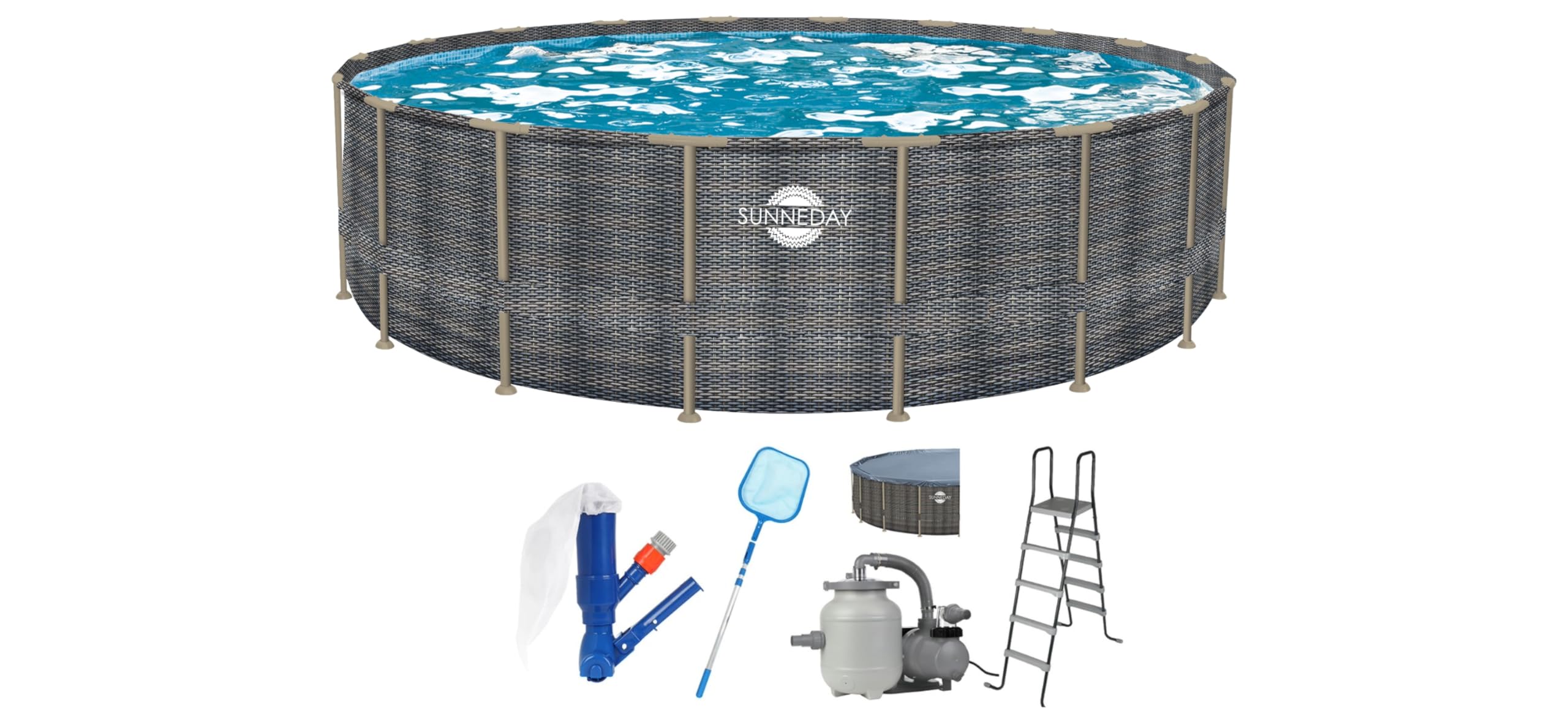 24 ft. Round x 52 inch Pool | Rattan Soft-Sided Oasis Pool | Heavy